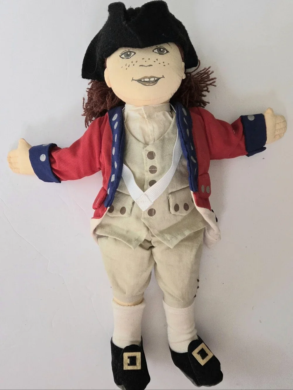 LOT OF 9 HISTORICAL CLOTH DOLLS, PAINTED FACES, COLONIAL WILLIAMSBURG FOUNDATION